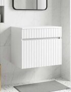 vidaXL Стенно Баня Кабинет Бял гланц 59 x 445 x 50 см