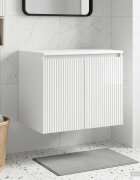 vidaXL Стенно Баня Кабинет Бял гланц 625 x 445 x 50 см