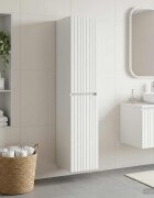 vidaXL Стенно Баня Кабинет Бяло 33 x 345 x 160 см Инженерна дървесина