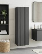 vidaXL Стенно Баня Кабинет Черно 33 x 345 x 60 см Инженерна дървесина