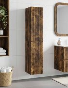 vidaXL Стенно Баня Кабинет Опушен дъб 33 x 345 x 160 см