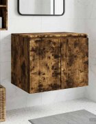 vidaXL Стенно Баня Кабинет Опушен дъб 625 x 445 x 50 см