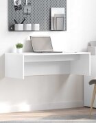 vidaXL Стенно бюро Бяло Инженерна дървесина 100 x 45 x 30 см