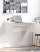 vidaXL Стенно бюро Бяло Инженерна дървесина 80 x 45 x 30 см