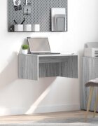 vidaXL Стенно бюро Сив Сонома Инженерна дървесина 60 x 45 x 30 cm