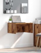 vidaXL Стенно бюро Старо дърво Инженерна дървесина 60 x 45 x 30 cm