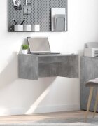 vidaXL Стенно бюро Циментено сиво Инженерна дървесина 60 x 45 x 30 cm