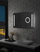 vidaXL Стенно LED огледало за баня с тъч сензор 100x60 см