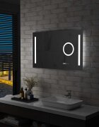 vidaXL Стенно LED огледало за баня с тъч сензор 100x60 см