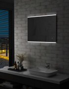 vidaXL Стенно LED огледало за баня с тъч сензор 80x60 см