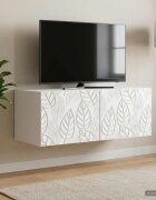 vidaXL Стенно монтиран ТВ шкаф 595 x 31 см Бяло Инженерна дървесина