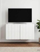 vidaXL Стенно монтиран ТВ шкаф 595 x 31 x 30 см Бял гланц