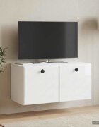 vidaXL Стенно монтиран ТВ шкаф 595 x 31 x 30 см Бял гланц