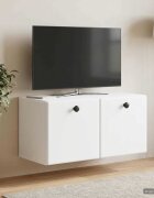 vidaXL Стенно монтиран ТВ шкаф 595 x 31 x 30 см Бяло