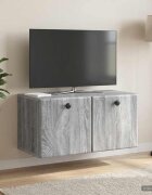 vidaXL Стенно монтиран ТВ шкаф 595 x 31 x 30 см Сив Сонома