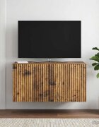 vidaXL Стенно монтиран ТВ шкаф 595 x 31 x 30 см Старо дърво