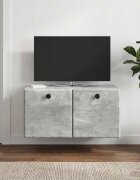vidaXL Стенно монтиран ТВ шкаф 595 x 41 x 30 см Бетонно сиво