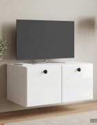 vidaXL Стенно монтиран ТВ шкаф 595 x 41 x 30 см Бял гланц