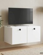 vidaXL Стенно монтиран ТВ шкаф 595 x 41 x 30 см Бяло