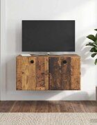 vidaXL Стенно монтиран ТВ шкаф 595 x 41 x 30 см Старо дърво