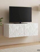 vidaXL Стенно монтиран ТВ шкаф 785 x 31 см Бяло Инженерна дървесина