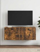 vidaXL Стенно монтиран ТВ шкаф 785 x 31 x 30 см Опушен дъб