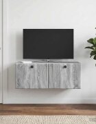 vidaXL Стенно монтиран ТВ шкаф 785 x 31 x 30 см Сив Сонома