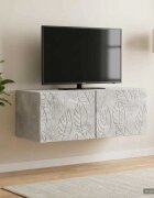 vidaXL Стенно монтиран ТВ шкаф 98 x 31 см Бетонно сиво