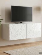 vidaXL Стенно монтиран ТВ шкаф 98 x 31 см Бял гланц