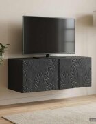 vidaXL Стенно монтиран ТВ шкаф 98 x 31 см Черно Инженерна дървесина
