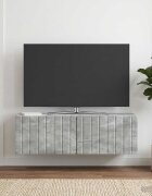 vidaXL Стенно монтиран ТВ шкаф 98 x 31 x 30 см Бетонно сиво