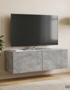vidaXL Стенно монтиран ТВ шкаф 98 x 31 x 30 см Бетонно сиво