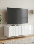 vidaXL Стенно монтиран ТВ шкаф 98 x 31 x 30 см Бял гланц