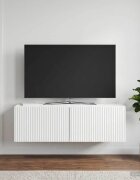 vidaXL Стенно монтиран ТВ шкаф 98 x 31 x 30 см Бял гланц