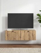 vidaXL Стенно монтиран ТВ шкаф 98 x 31 x 30 см Дъб артизан