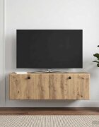vidaXL Стенно монтиран ТВ шкаф 98 x 31 x 30 см Дъб артизан