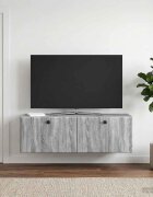 vidaXL Стенно монтиран ТВ шкаф 98 x 31 x 30 см Сив Сонома