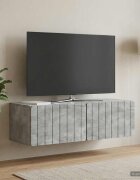vidaXL Стенно монтиран ТВ шкаф 98 x 41 x 30 см Бетонно сиво