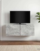 vidaXL Стенно монтиран ТВ шкаф 98 x 41 x 30 см Бетонно сиво