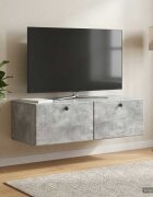 vidaXL Стенно монтиран ТВ шкаф 98 x 41 x 30 см Бетонно сиво