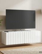 vidaXL Стенно монтиран ТВ шкаф 98 x 41 x 30 см Бял гланц