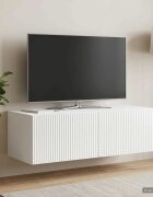 vidaXL Стенно монтиран ТВ шкаф 98 x 41 x 30 см Бял гланц