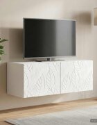 vidaXL Стенно монтиран ТВ шкаф 98 x 41 x 30 см Бял гланц