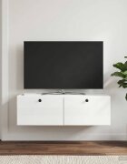 vidaXL Стенно монтиран ТВ шкаф 98 x 41 x 30 см Бял гланц
