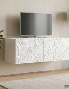 vidaXL Стенно монтиран ТВ шкаф 98 x 41 x 30 см Бяло