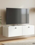 vidaXL Стенно монтиран ТВ шкаф 98 x 41 x 30 см Бяло