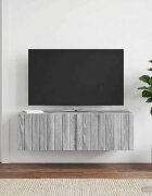 vidaXL Стенно монтиран ТВ шкаф 98 x 41 x 30 см Сив Сонома
