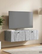 vidaXL Стенно монтиран ТВ шкаф 98 x 41 x 30 см Сив Сонома