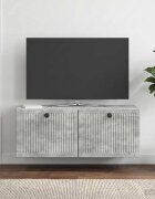vidaXL Стенно монтиран ТВ шкаф Бетонно сиво 785 x 31 x 30 см