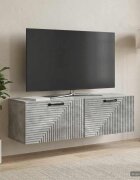 vidaXL Стенно монтиран ТВ шкаф Бетонно сиво 98 x 31 x 30 см